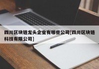 四川区块链龙头企业有哪些公司[四川区块链科技有限公司]